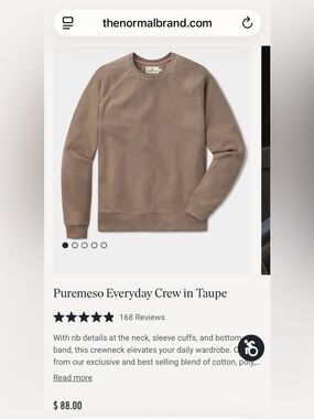 Puremeso Everyday Crew in Taupe